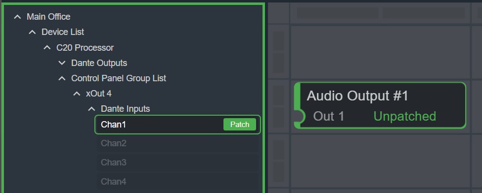 Output Patch Channel List