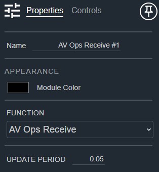 AV Ops Receive Properties