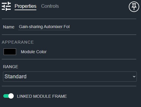 Gain Sharing Automixer Follower Properties