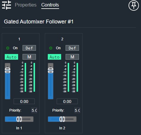 Gated Automixer Follower Controls