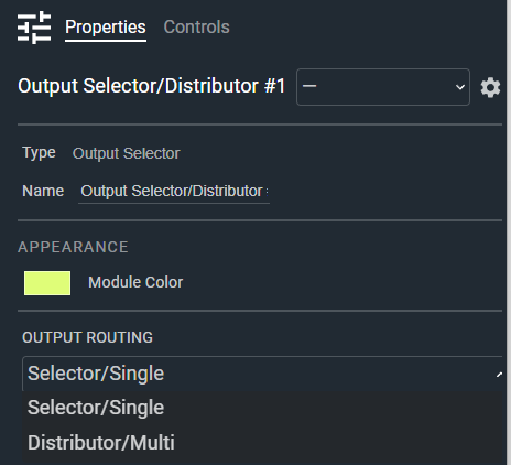 Output Selector/Distributor Properties