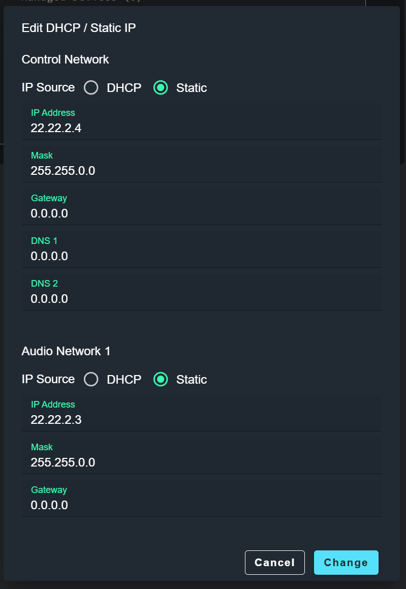 Edit IP Settings